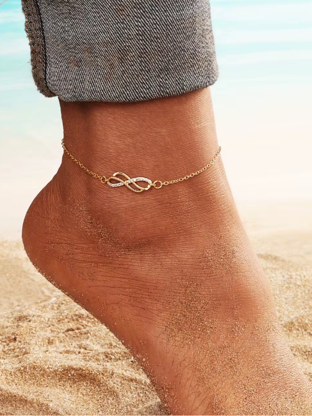 Infinite Symbol Gold Anklet NWT